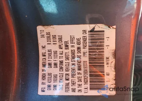 2013 Honda Accord Lx z USA, uszkodzony, nr VIN 1HGCR2F36DA183339